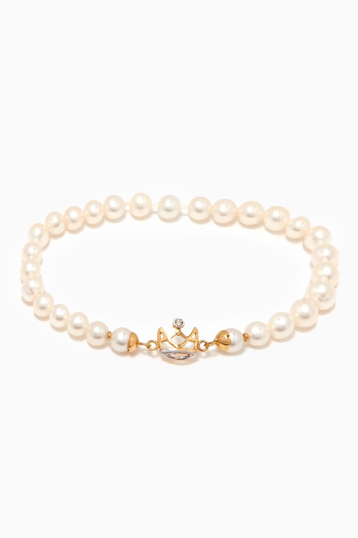 

My Princess Pearl Bracelet with Diamond in 18kt Gold & Rhodium, Multicolour