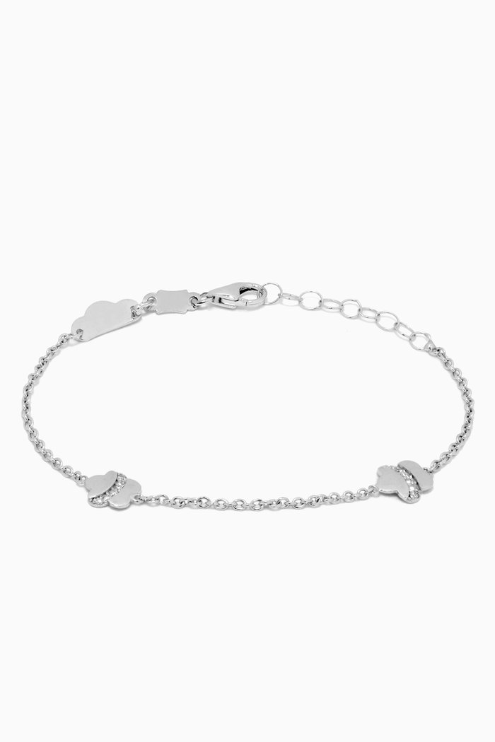 

Flower Bracelet with Diamonds in 18kt White Gold