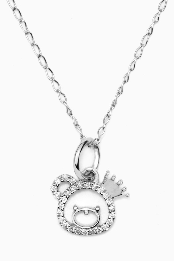 

"Oscar the Teddy" Diamond Pendant in 18kt White Gold