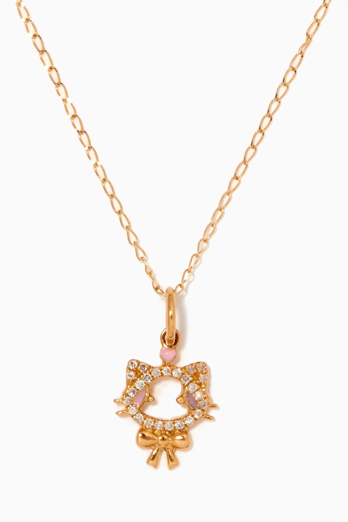 

"Maya the Kitten" Diamond Pendant in 18kt Yellow Gold