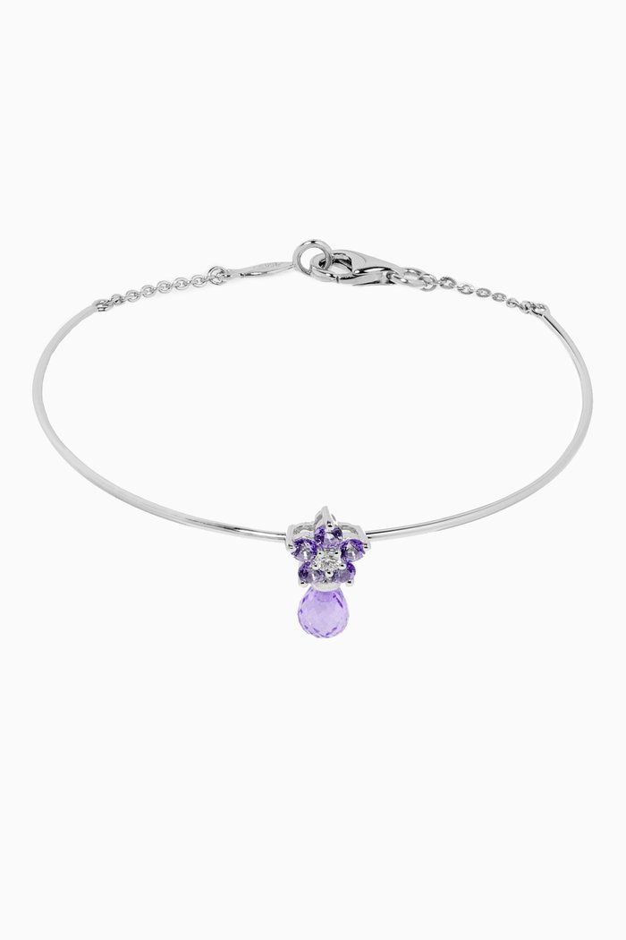 

Roses Amethyst Bracelet with Diamond in 18kt White Gold