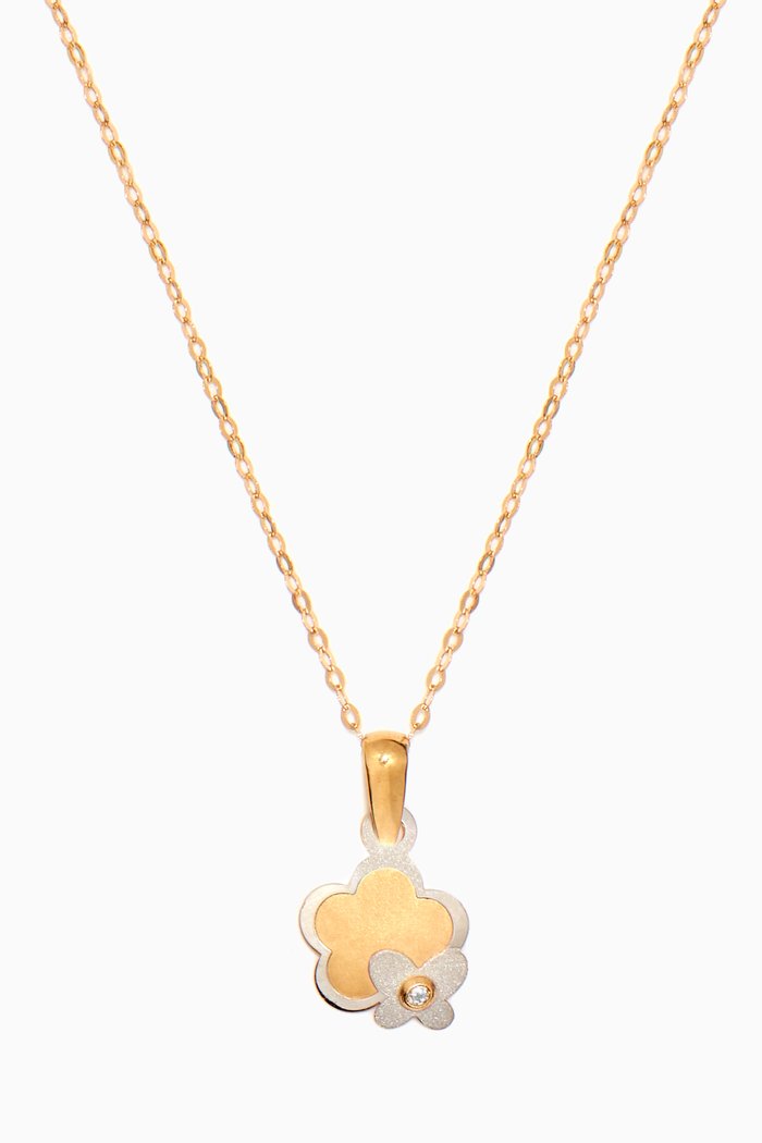 

Flower 3D Diamond Pendant in 18kt Gold, Multicolour