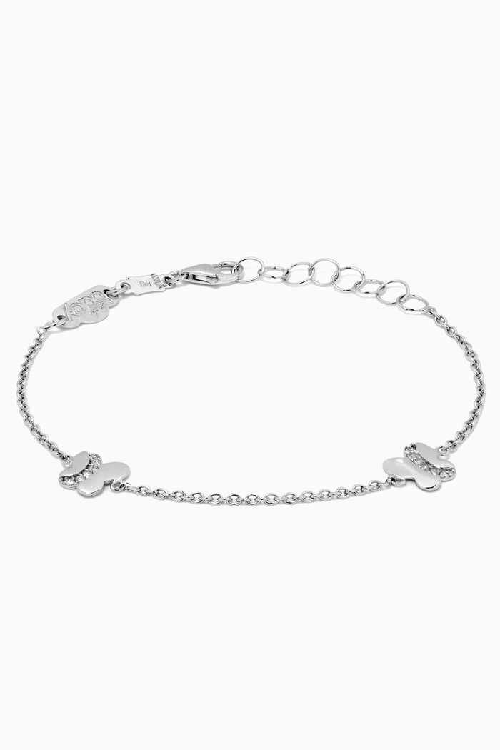 Butterfly Bracelet with Diamonds in 18kt White Gold