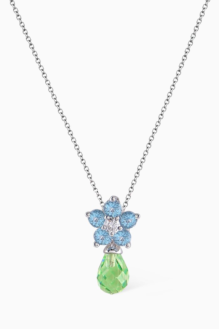 

Roses Sapphire Pendant with Diamond in 18kt White Gold