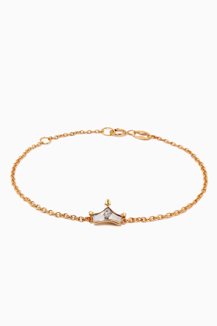 

My Princess Bracelet w/ Diamond in 18kt Yellow Gold, Multicolour