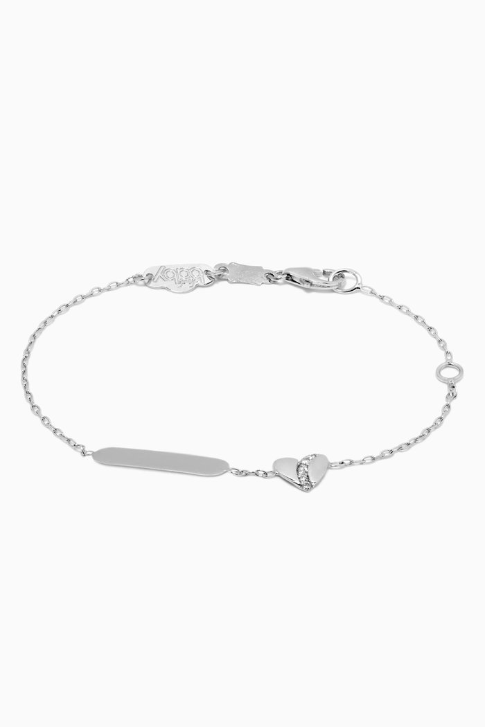 

Heart Bracelet with Diamonds in 18kt White Gold