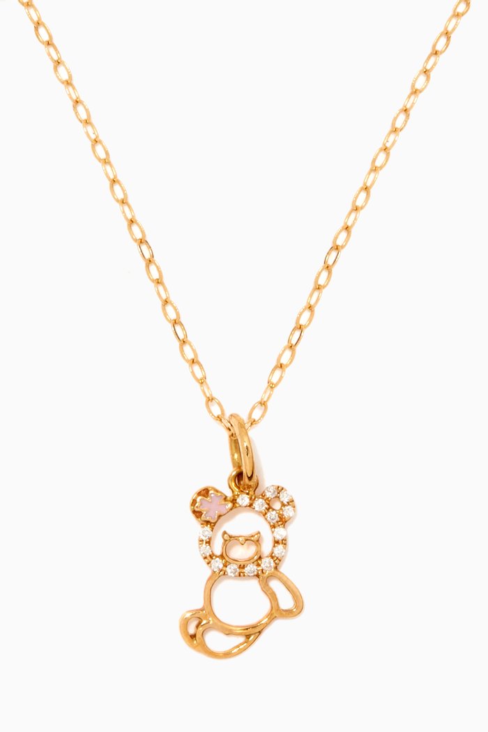 

"Oscar the Teddy" Diamond Pendant in 18kt Yellow Gold