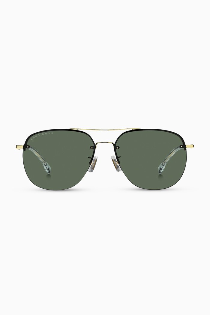D Frame Sunglasses in Metal, Gold