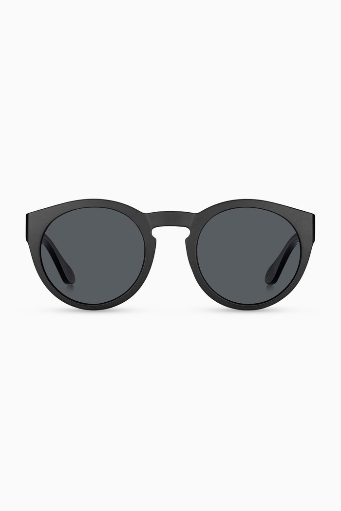 

Round Frame Sunglasses in Acetate, Black