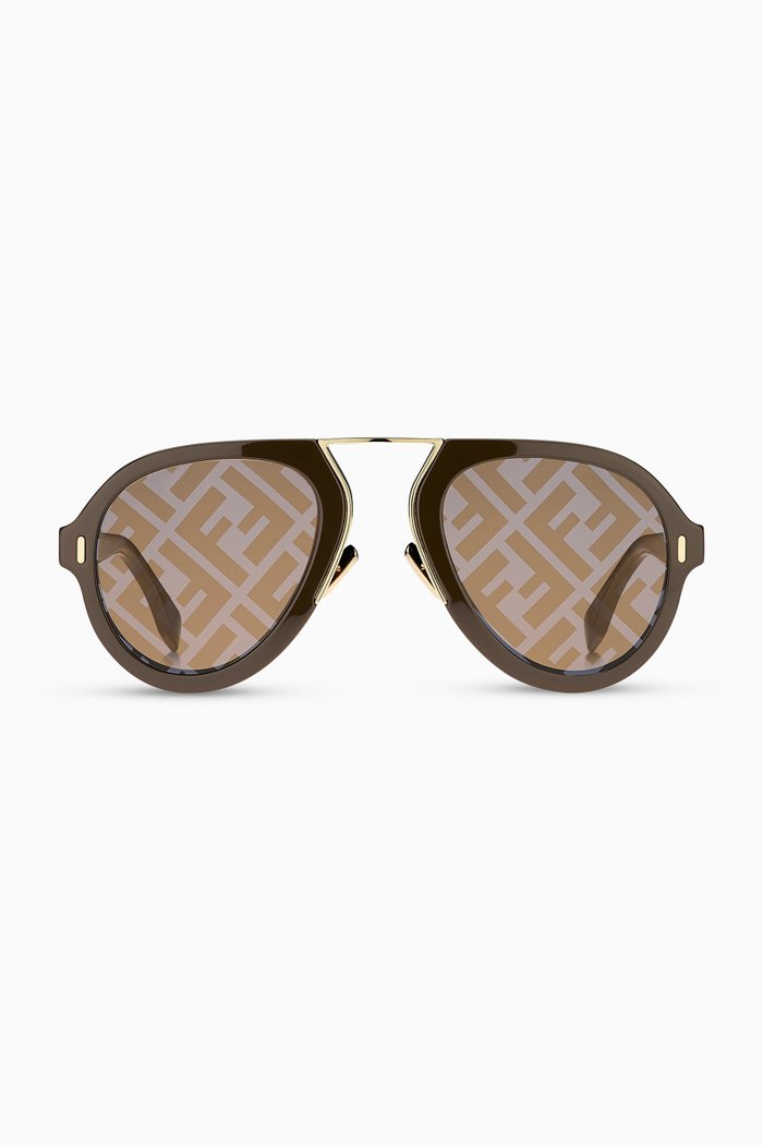 

FF Aviator Sunglasses in Acetate, Brown