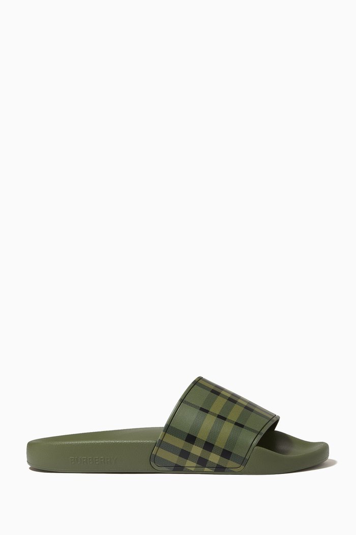 

Slides in Vintage Check, Green