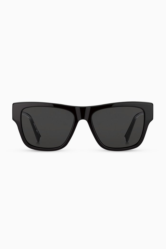 

D-shape Sunglasses in Acetate & Metal, Black