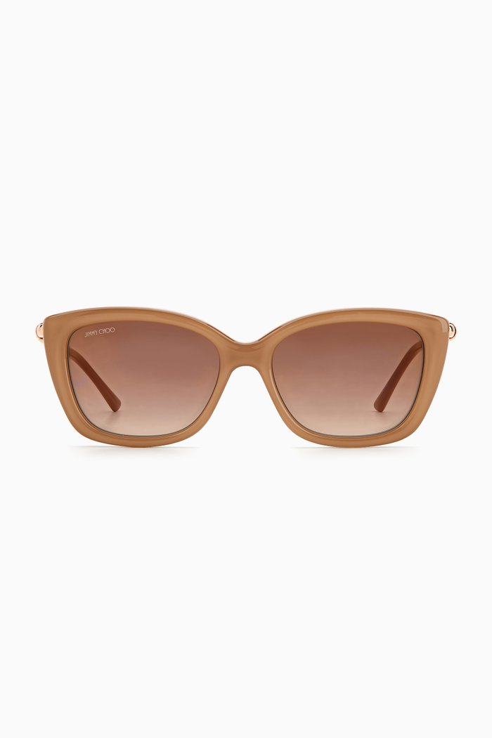 

Adah Square Sunglasses with Swarovski Crystals, Brown