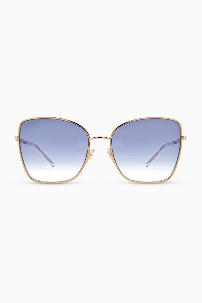 

Alexis Square Sunglasses with Glitter, Gold