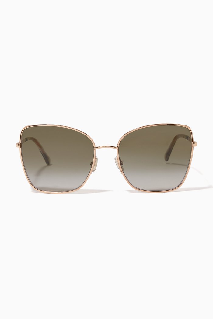 

Alexis Cat Eye Sunglasses in Metal, Gold
