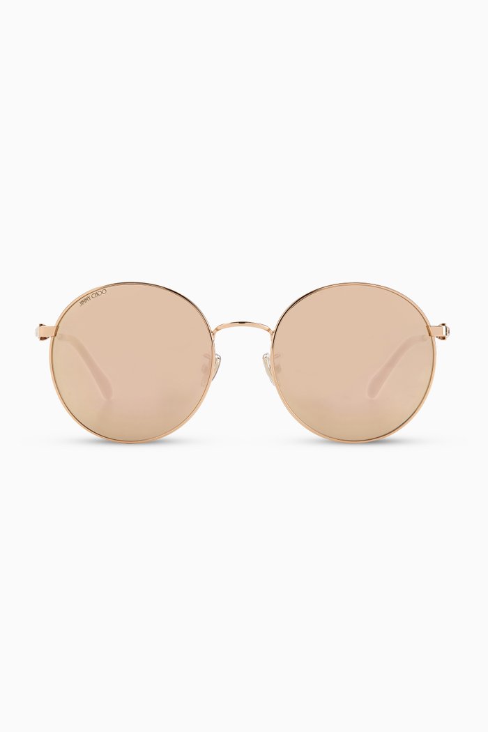 

Kat Round Sunglasses with Swarovski Crystals, Gold