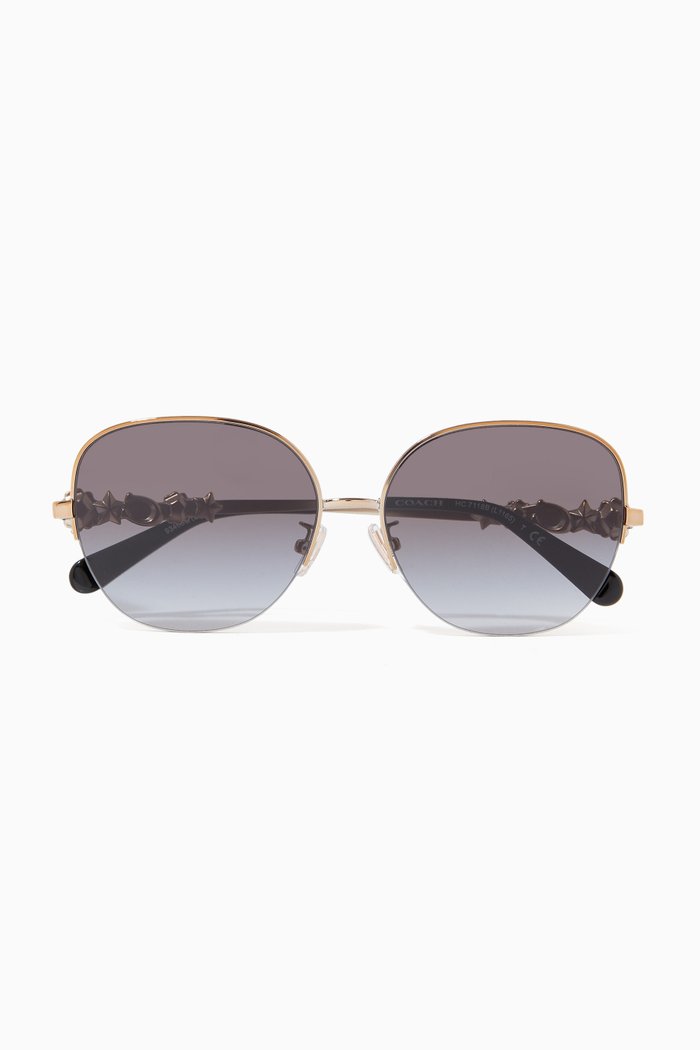 Pilot Sunglasses in Metal, Grey