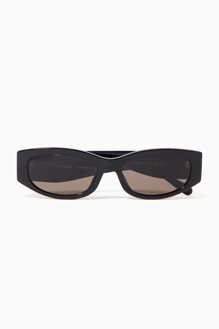 

Oval Sunglasses in Acetate, Black