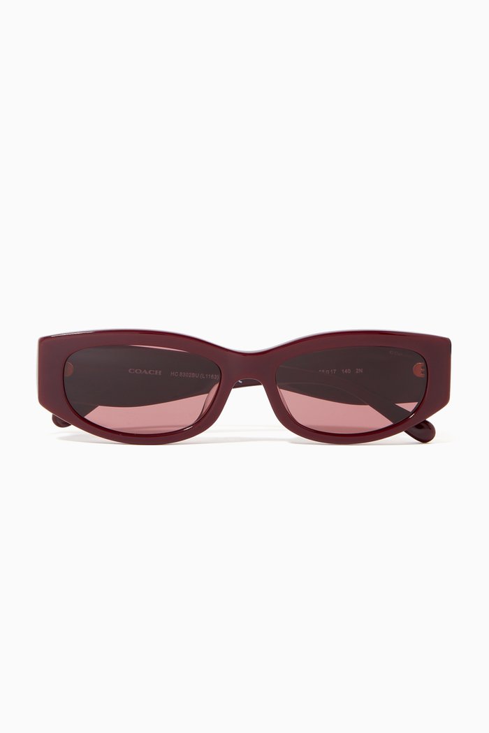 

Oval Sunglasses in Acetate, Burgundy
