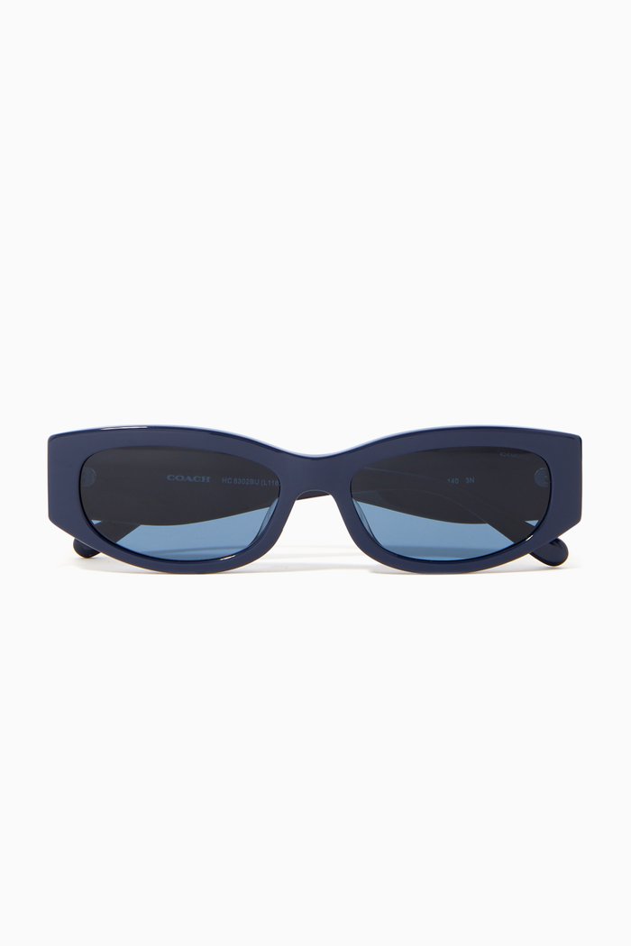 Oval Sunglasses in Acetate, Blue