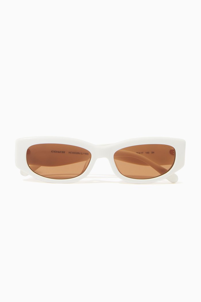 

Oval Sunglasses in Acetate, White