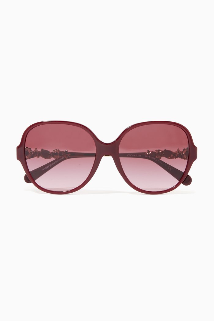 

Rectangle Sunglasses in Acetate, Burgundy