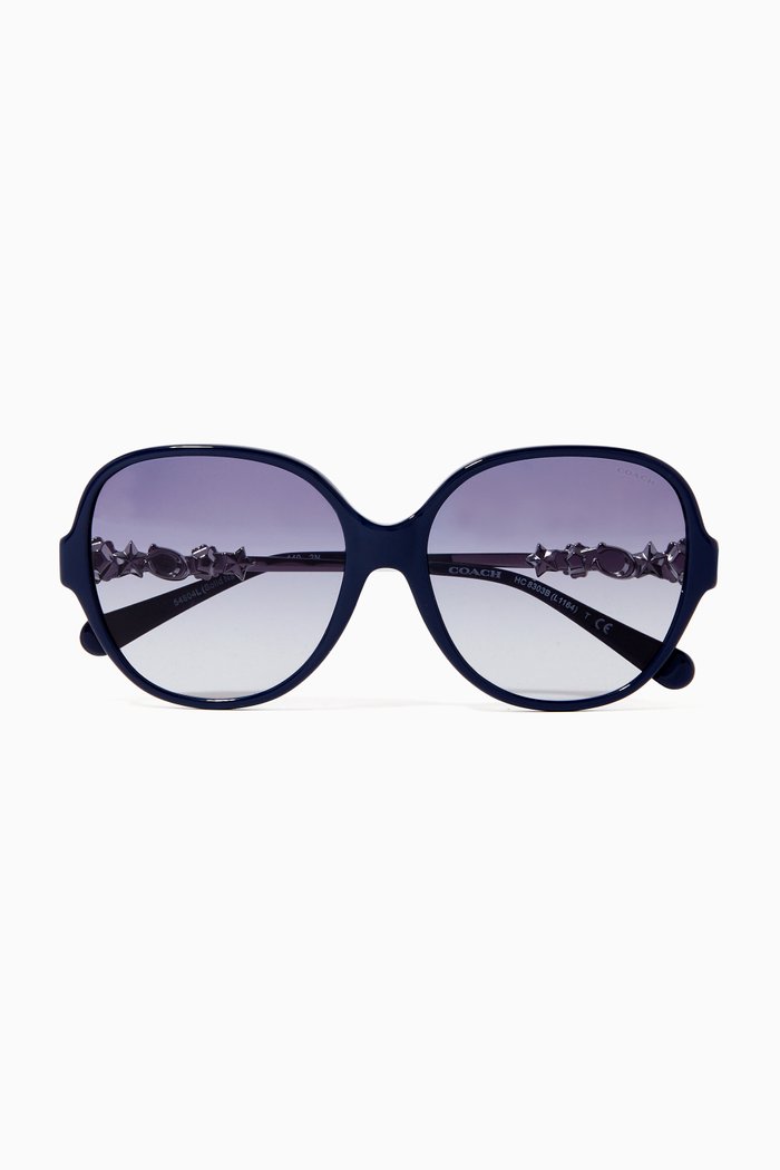 Rectangle Sunglasses in Acetate, Blue