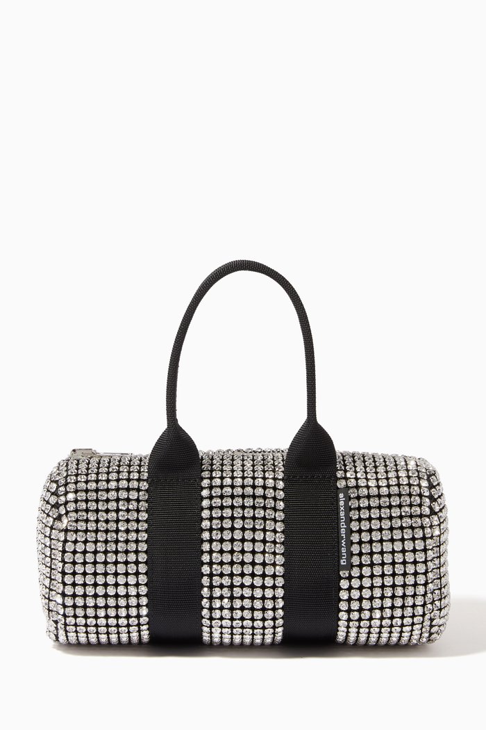 

Mini Cruiser Duffle Bag with Rhinestones, White