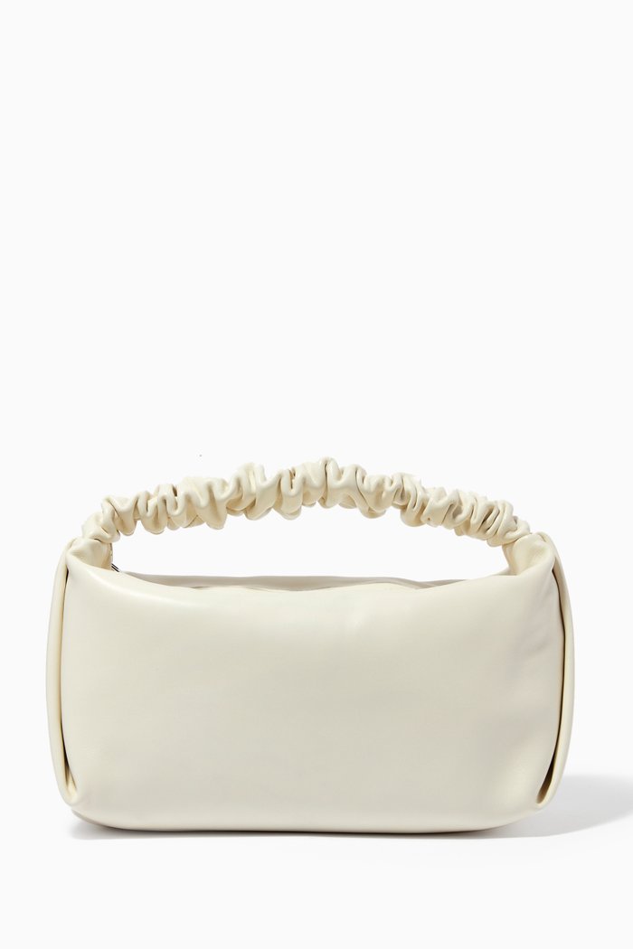 

Scrunchie Bag in Leather, White