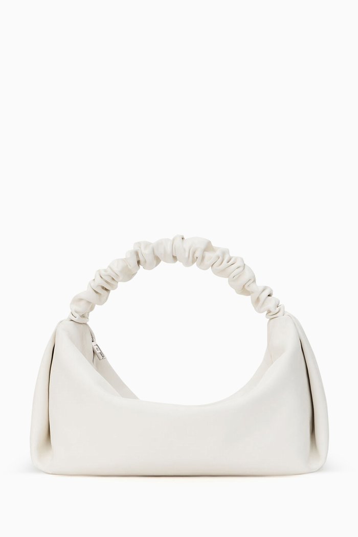 

Small Scrunchie Bag in Leather, White