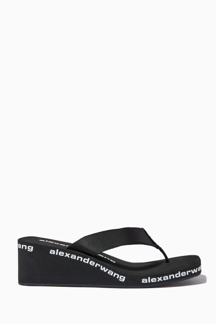 

AW Wedge Flip Flops in Nylon, Black