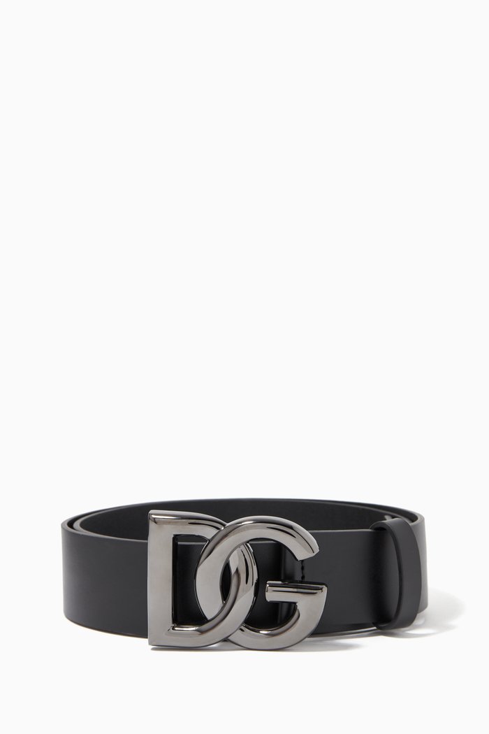 

DG Logo Belt in Leather, Black