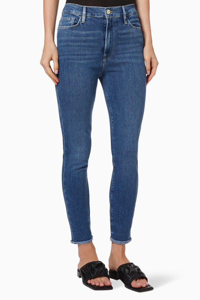 

Ali High-rise Cigarette Jeans in Stretch Denim, Blue