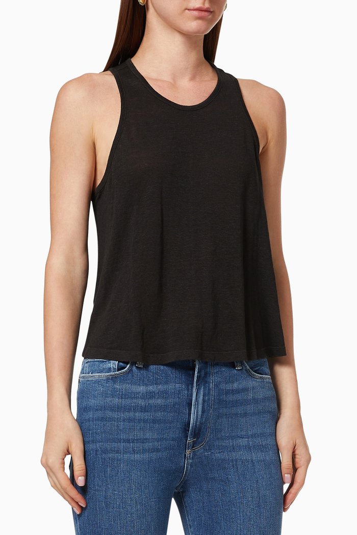 

Swingy Tank Top in Organic Linen, Black