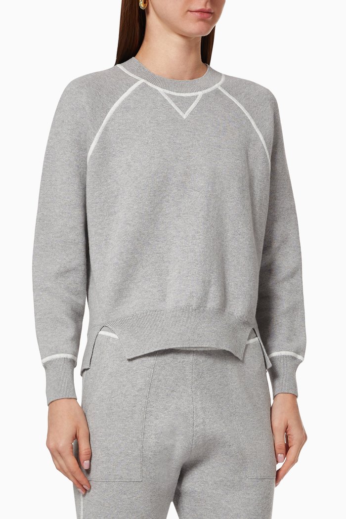 

Double Knit Crewneck in Cotton Cashmere, Grey