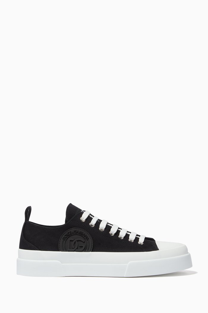

Portofino Light sneakers with DG logo in Canvas, Black