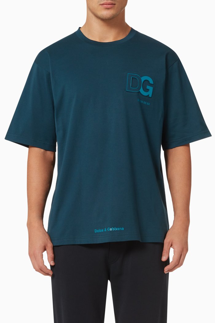 

T-shirt with 3D DG Logo in Cotton, Blue