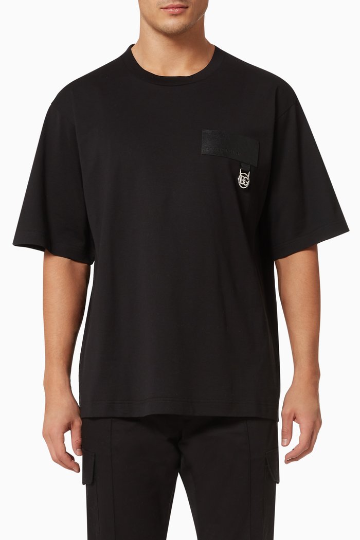 

T-shirt with DG Patch in Cotton, Black