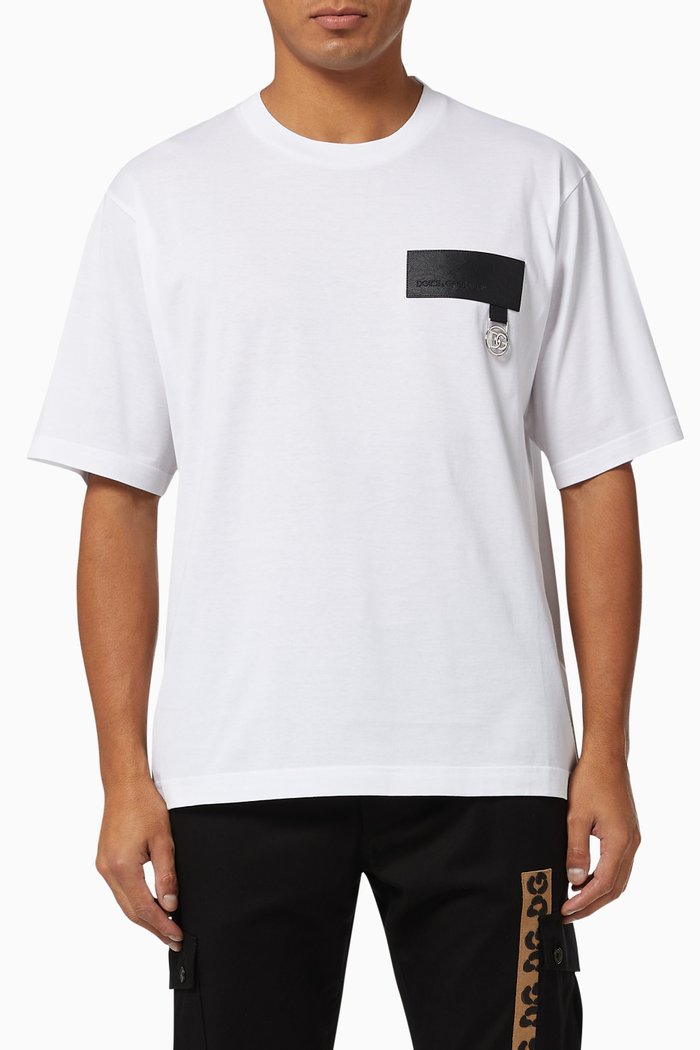 

T-shirt with DG Patch in Cotton, White