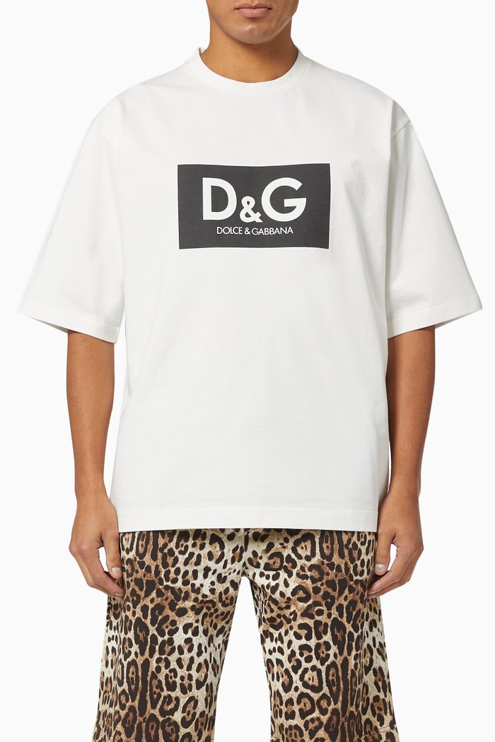 

Oversized T-shirt with DG Logo in Cotton, White
