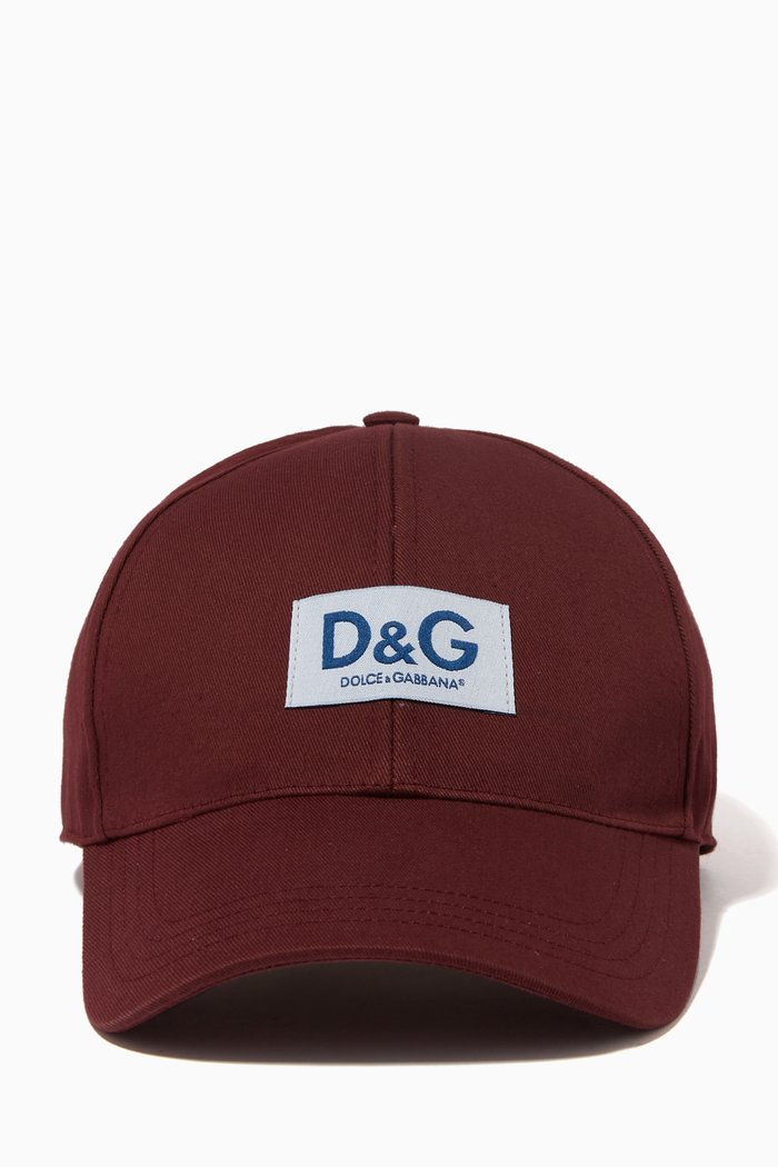 

Baseball Cap with D&G Patch in Cotton Twill, Red