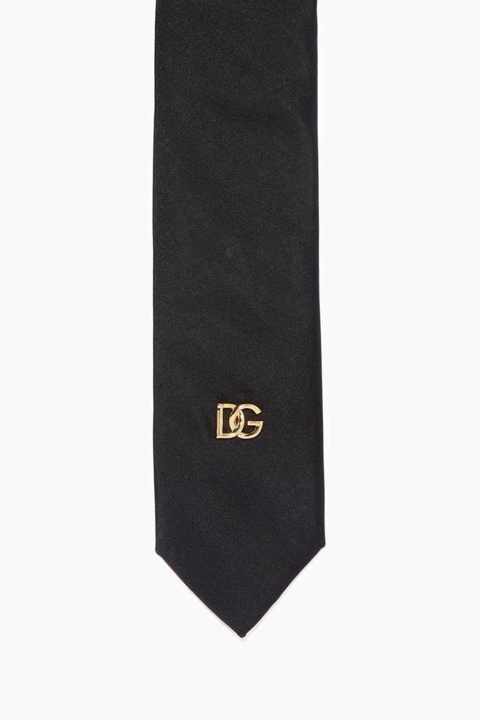 

Tie with DG Logo in Silk, Black