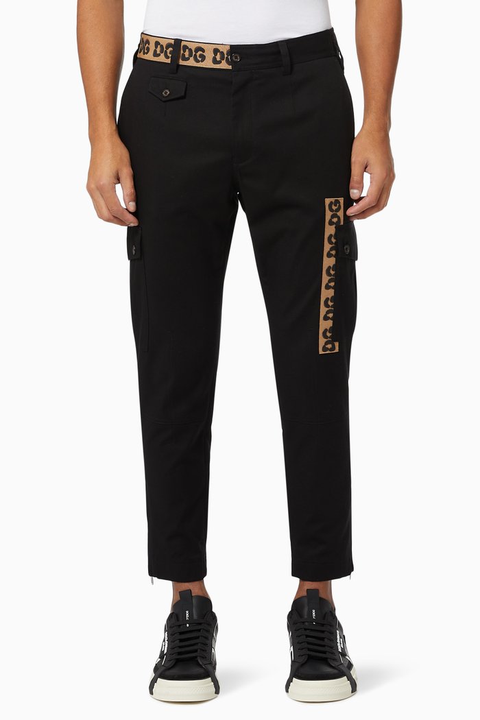 

Cargo Pants with DG Patch in Stretch Cotton Drill, Black