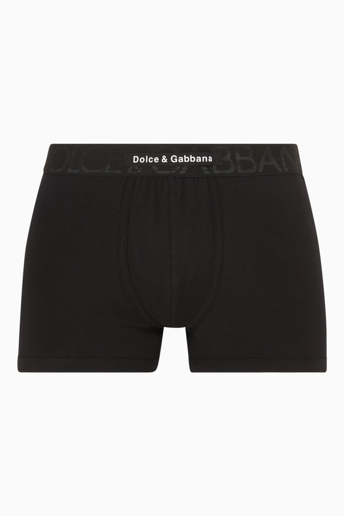 

D&G Patch Boxers in Two-way Stretch Cotton, Black