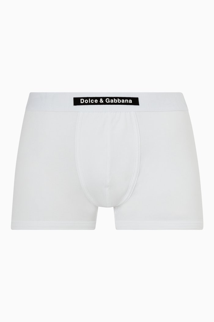 

D&G Patch Boxers in Two-way Stretch Cotton, White