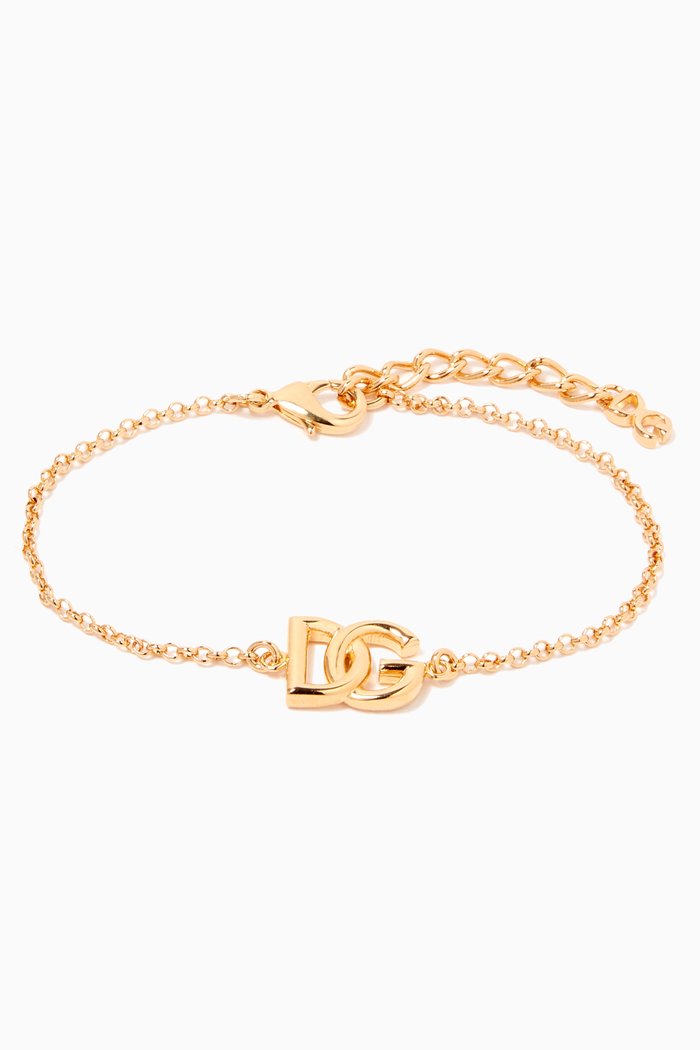 

DG Interlock Chain Bracelet in Brass, Gold
