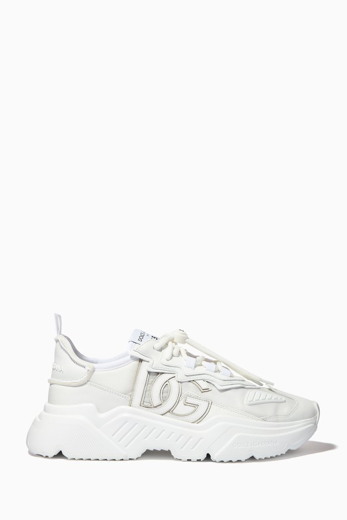 

Daymaster Sneakers with Crossover DG in Mixed Materials, White
