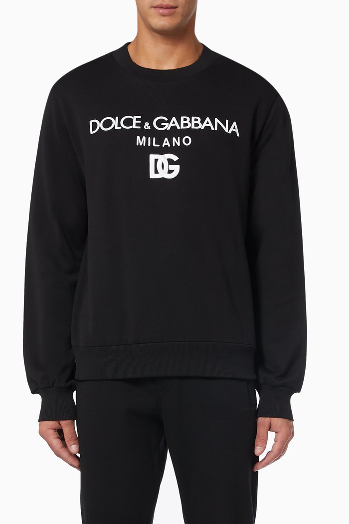 

Sweatshirt with Crossover DG Milano in Jersey, Black