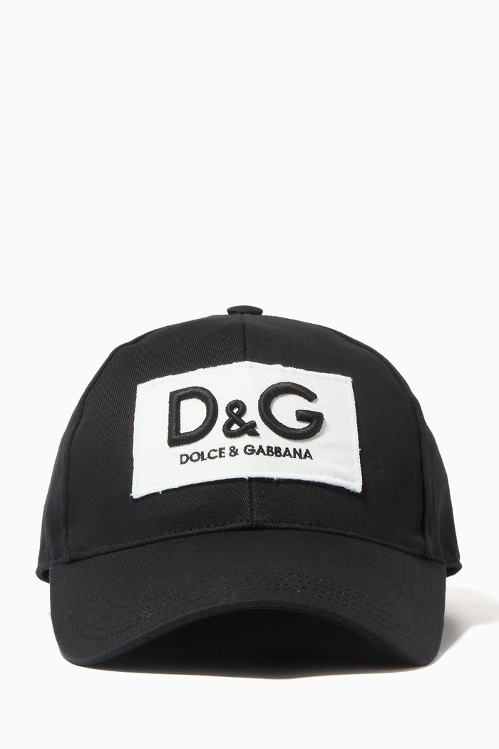 

Baseball Cap with D&G Patch in Cotton Twill, Black