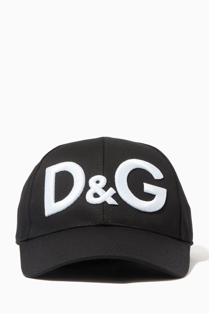 

Baseball Cap with D&G in Cotton Twill, Black